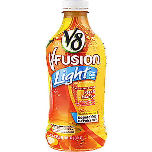 slide 7 of 8, V8 V-Fusion Light Peach Mango, 46 fl oz