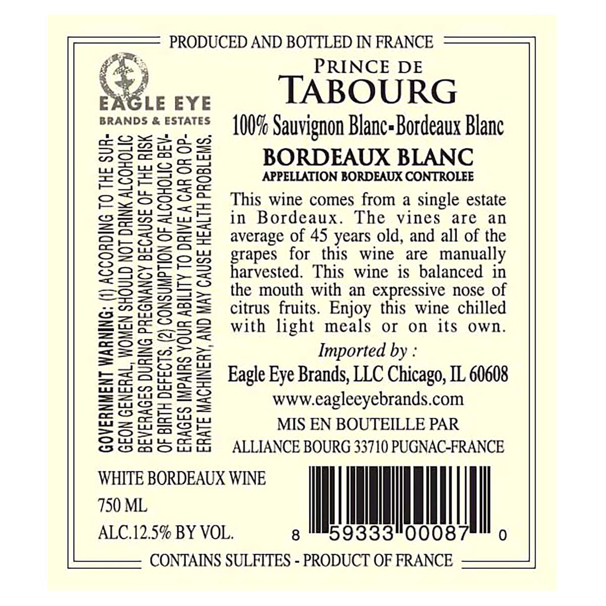 slide 2 of 2, Prince De Tabourg Blanc, 750 ml