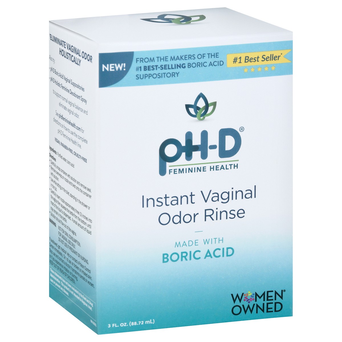 slide 12 of 12, pH-D Instant Vaginal Odor Rinse 3 fl oz Box, 3 fl oz