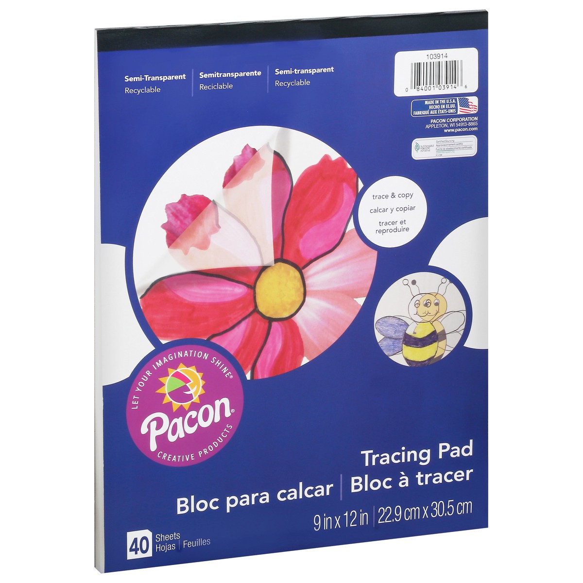 slide 9 of 11, Pacon Art Street Tracing Paper Pad, Translucent, 9" x 12", 1 ct