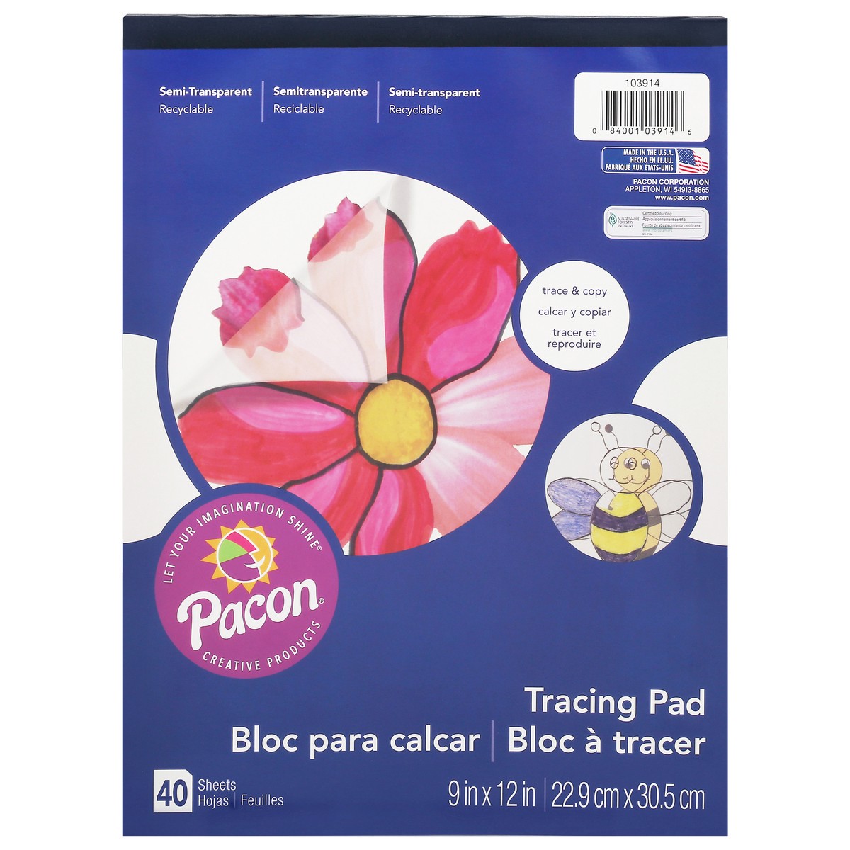 slide 1 of 11, Pacon Art Street Tracing Paper Pad, Translucent, 9" x 12", 1 ct