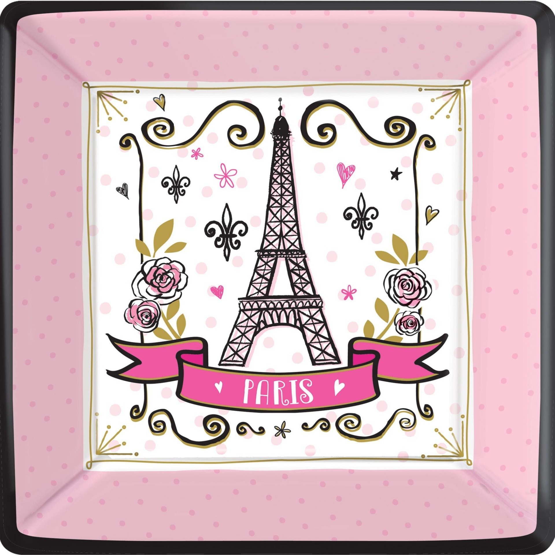 slide 1 of 1, Party City A Day in Paris Dinner Plates, 8 ct