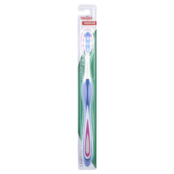 slide 1 of 2, Meijer Premium Toothbrush, Medium, 1 ct