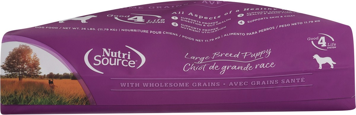 slide 10 of 15, NutriSource Large Breed Puppy with Wholesome Grain Chicken & Rice Recipe Dog Food 26 lb, 26 lb