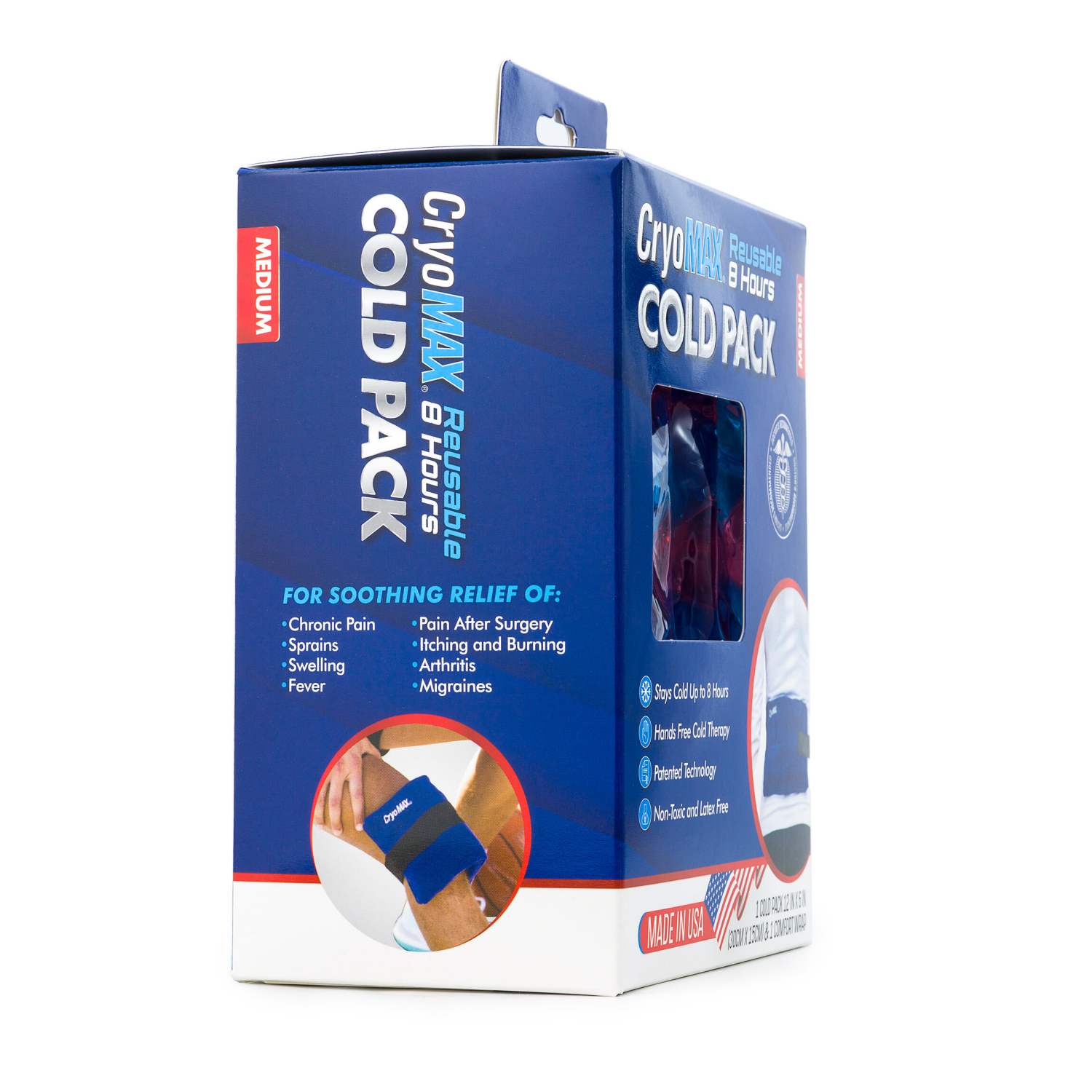 slide 2 of 3, CryoMax Medium Reusable 8 Hours Cold Pack 1 ea, 1 ct