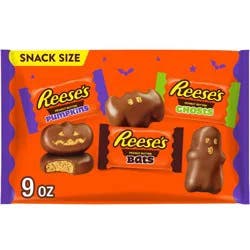 Reese's Peanut Butter Milk Chocolate Assorted Shapes Halloween Candy Snack Size - 9oz