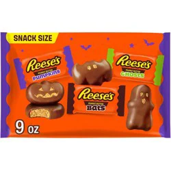 Reese's Peanut Butter Milk Chocolate Assorted Shapes Halloween Candy Snack Size - 9oz