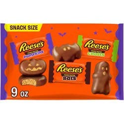 Reese's Peanut Butter Milk Chocolate Assorted Shapes Halloween Candy Snack Size - 9oz