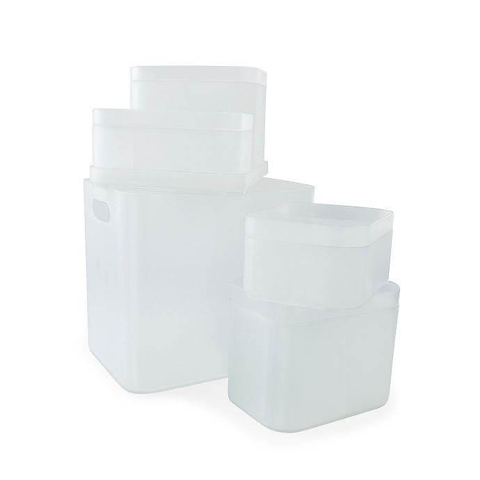 slide 1 of 3, Simply Essential Nesting Storage Bins, 5 ct