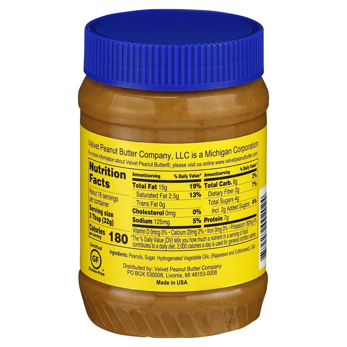 slide 2 of 2, Velvet Crunchy Peanut Butter, 18 oz