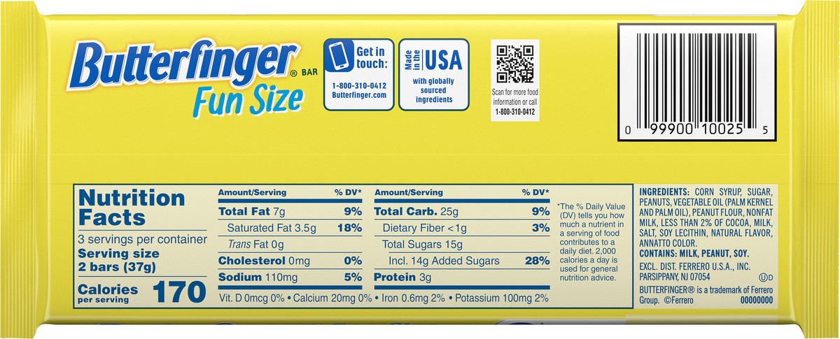 slide 4 of 9, Butterfinger Fun Size Candy Bars, 6 ct