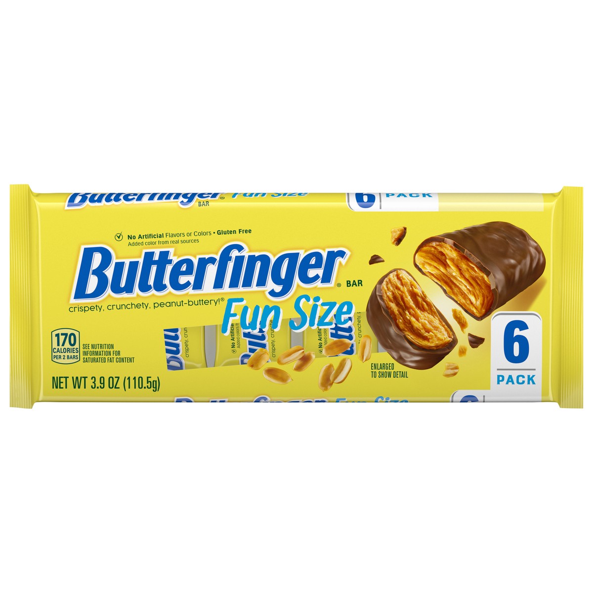 slide 1 of 9, Butterfinger Fun Size Candy Bars, 6 ct