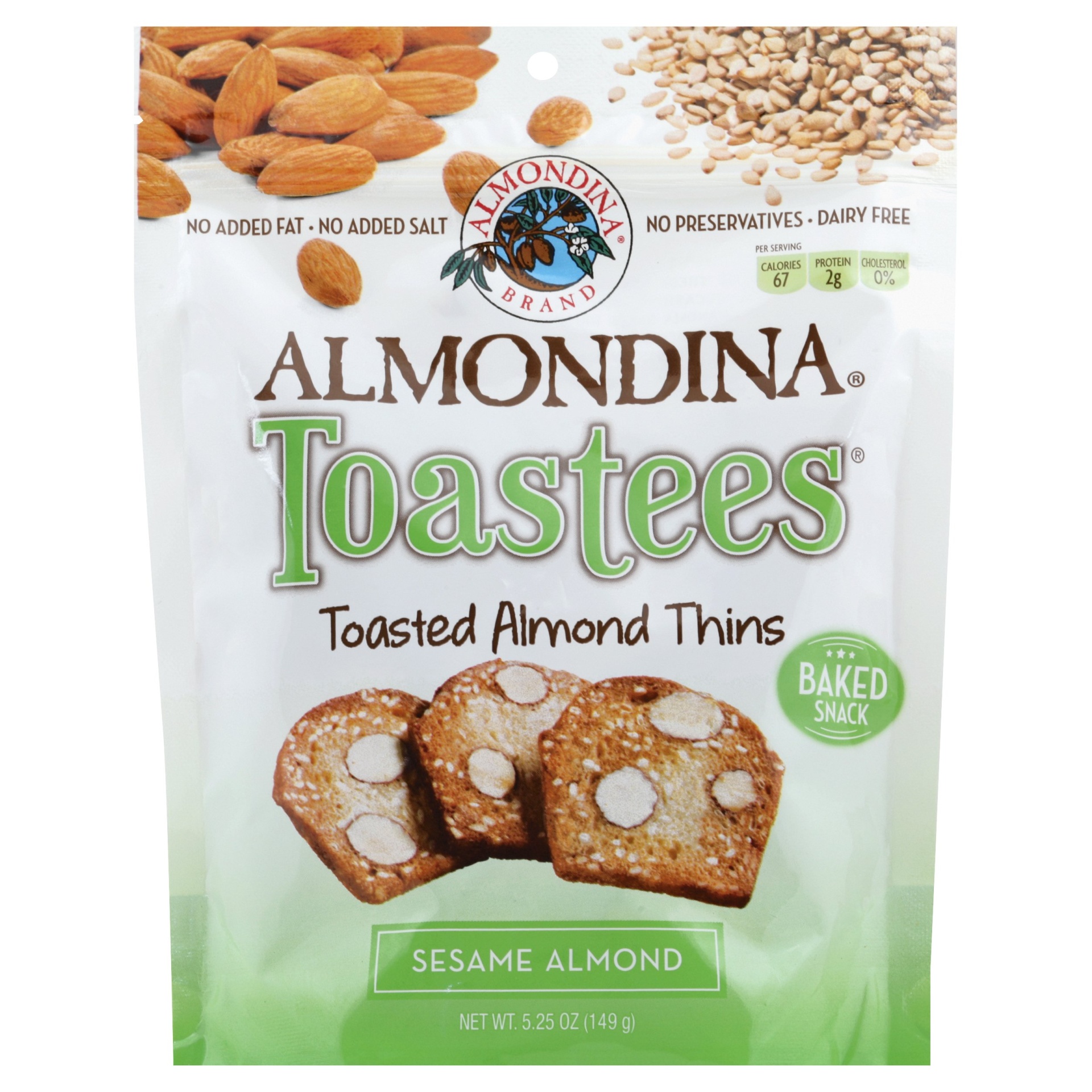 slide 1 of 2, Almondina Toastees Sesame Almond, 5.25 oz