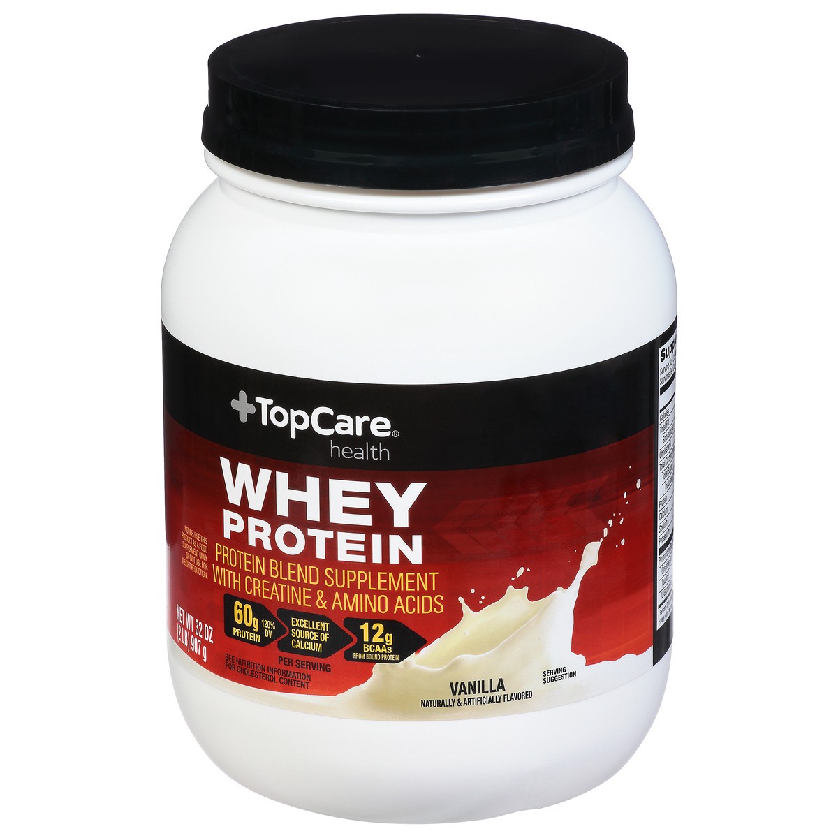 slide 4 of 9, TopCare Health Whey Protein 32 oz, 32 oz