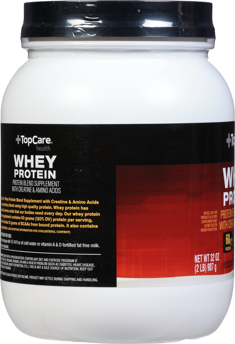 slide 5 of 9, TopCare Health Whey Protein 32 oz, 32 oz