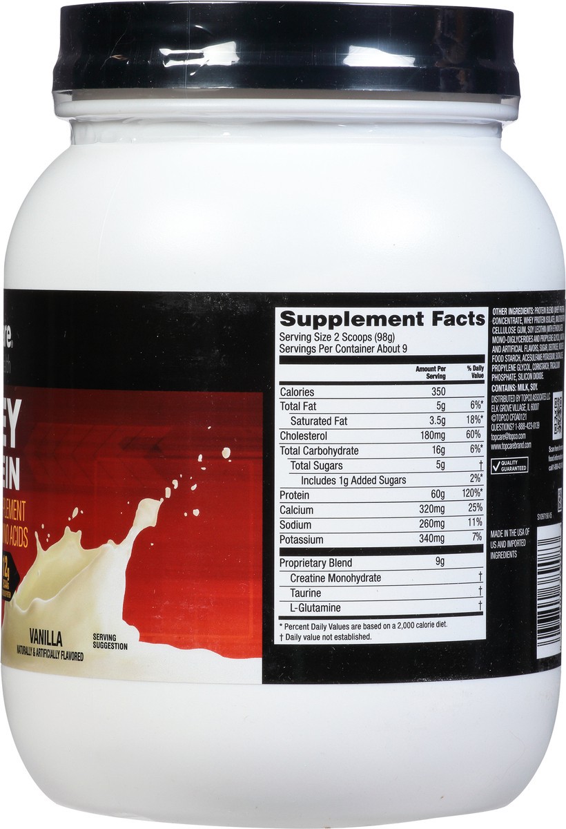 slide 9 of 9, TopCare Health Whey Protein 32 oz, 32 oz