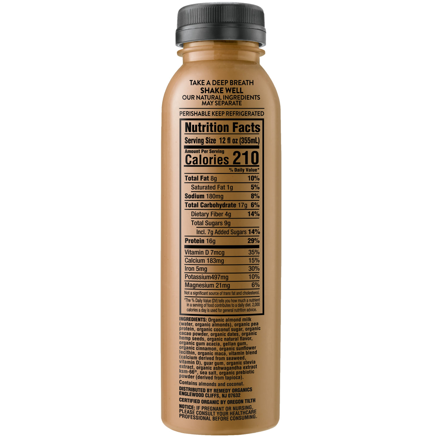 slide 2 of 2, Remedy Organics 100% Plant Based Cacao Essentials Shake 12 fl oz, 12 fl oz