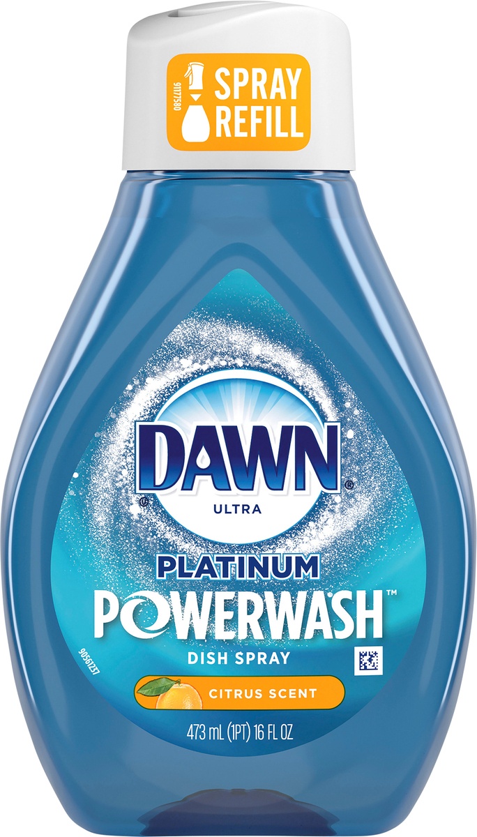 slide 3 of 5, Dawn Platinum Powerwash Dish Spray, Dish Soap, Citrus Scent Refill, 16oz, 16 fl oz