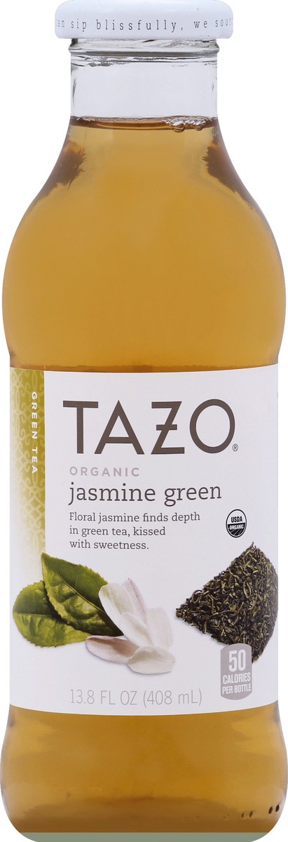 slide 3 of 4, Tazo Organic Iced Tea, Jasmine Green Tea, 13.8 Fl Oz, Glass Bottle, 13.8 oz