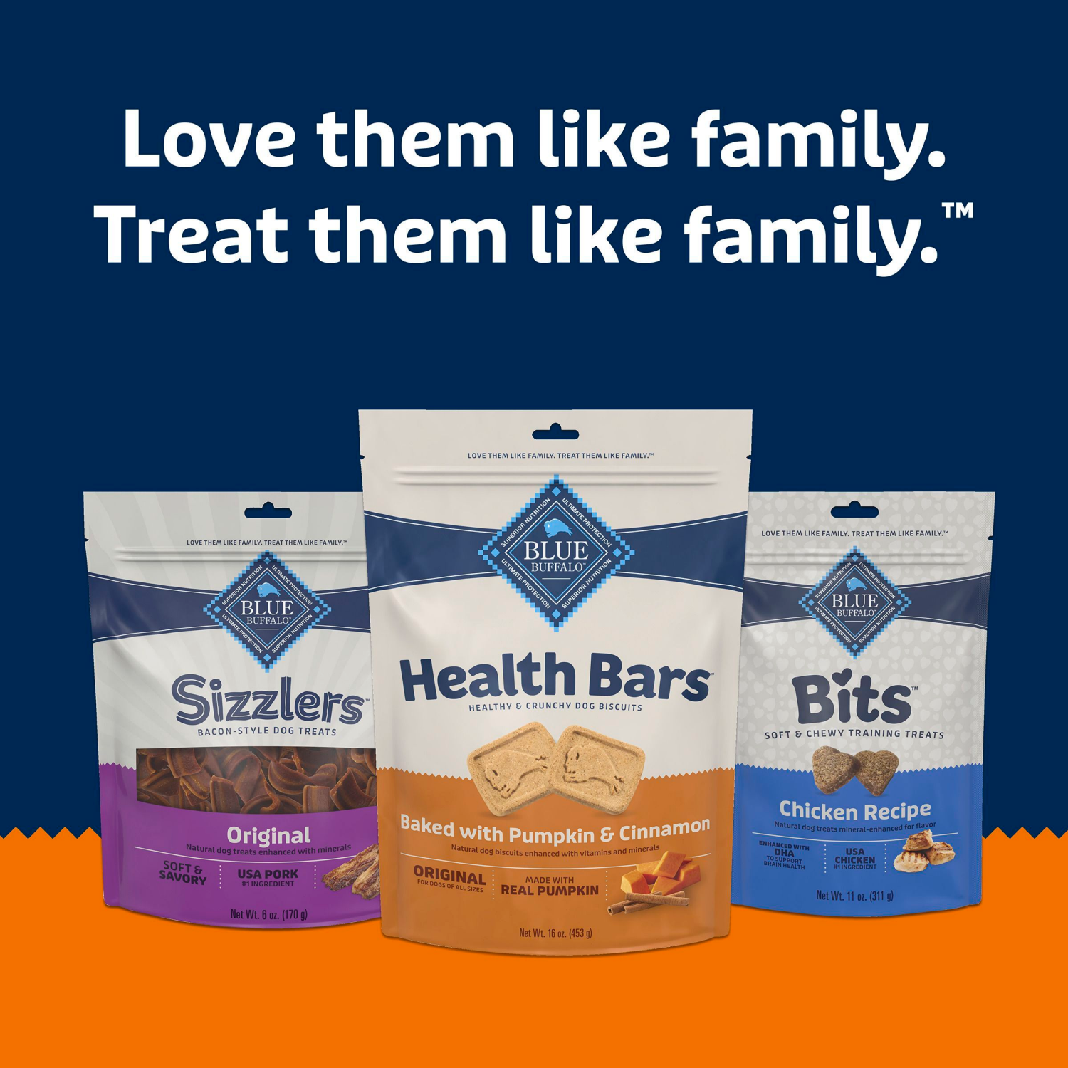 slide 3 of 8, Blue Buffalo Health Bars Natural Pumpkin & Cinnamon Crunchy Biscuits Dog Treats, 16 oz