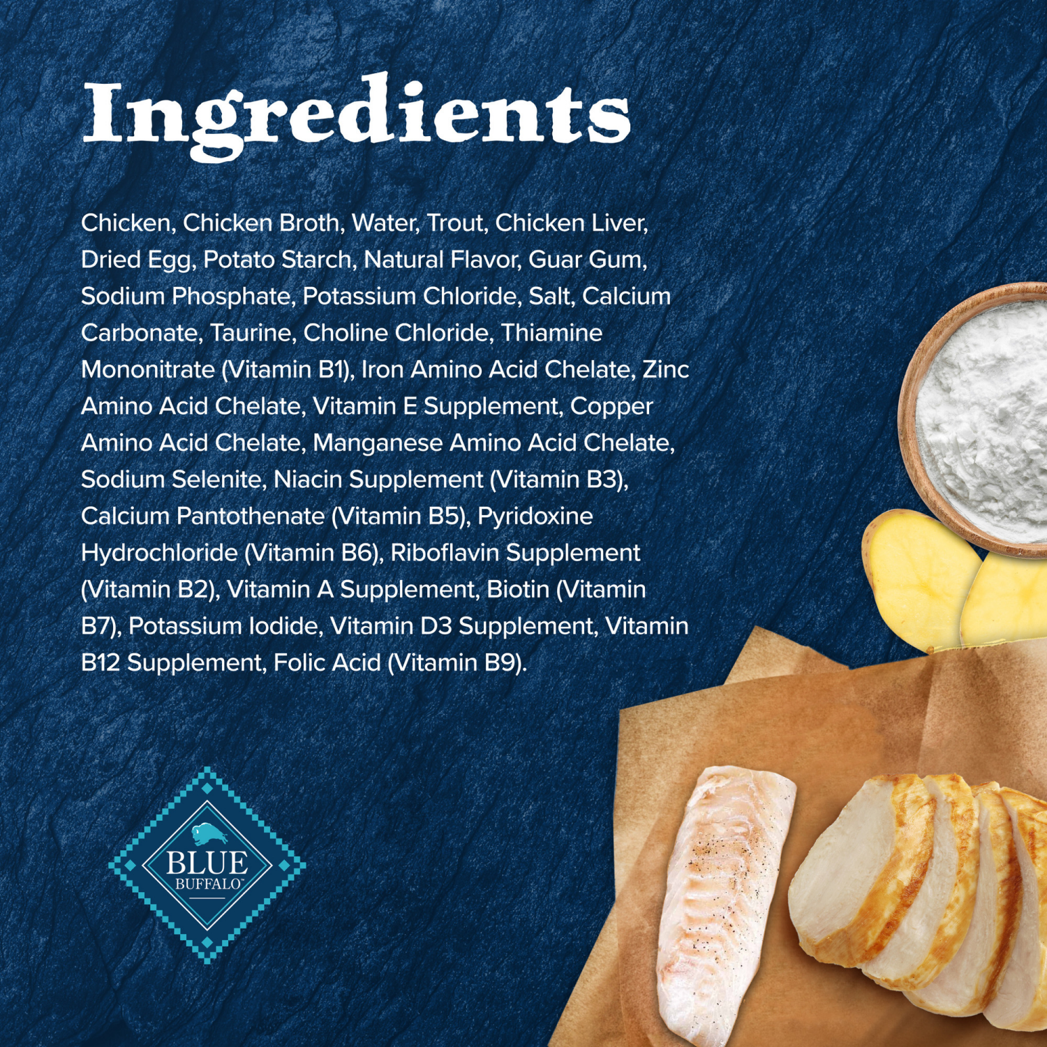 slide 8 of 8, BLUE BUFFALO Wilderness Wild Delights Grain Free, Natural Adult Wet Cat Food, Chicken & Trout 3-oz can, 1 ct