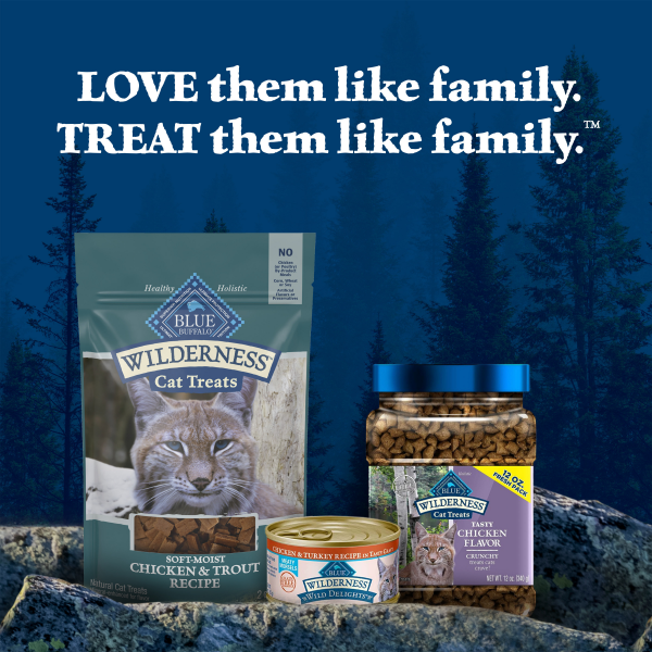 slide 28 of 29, BLUE BUFFALO Wilderness Grain Free Soft-Moist Cat Treats, Chicken & Trout, 2 oz