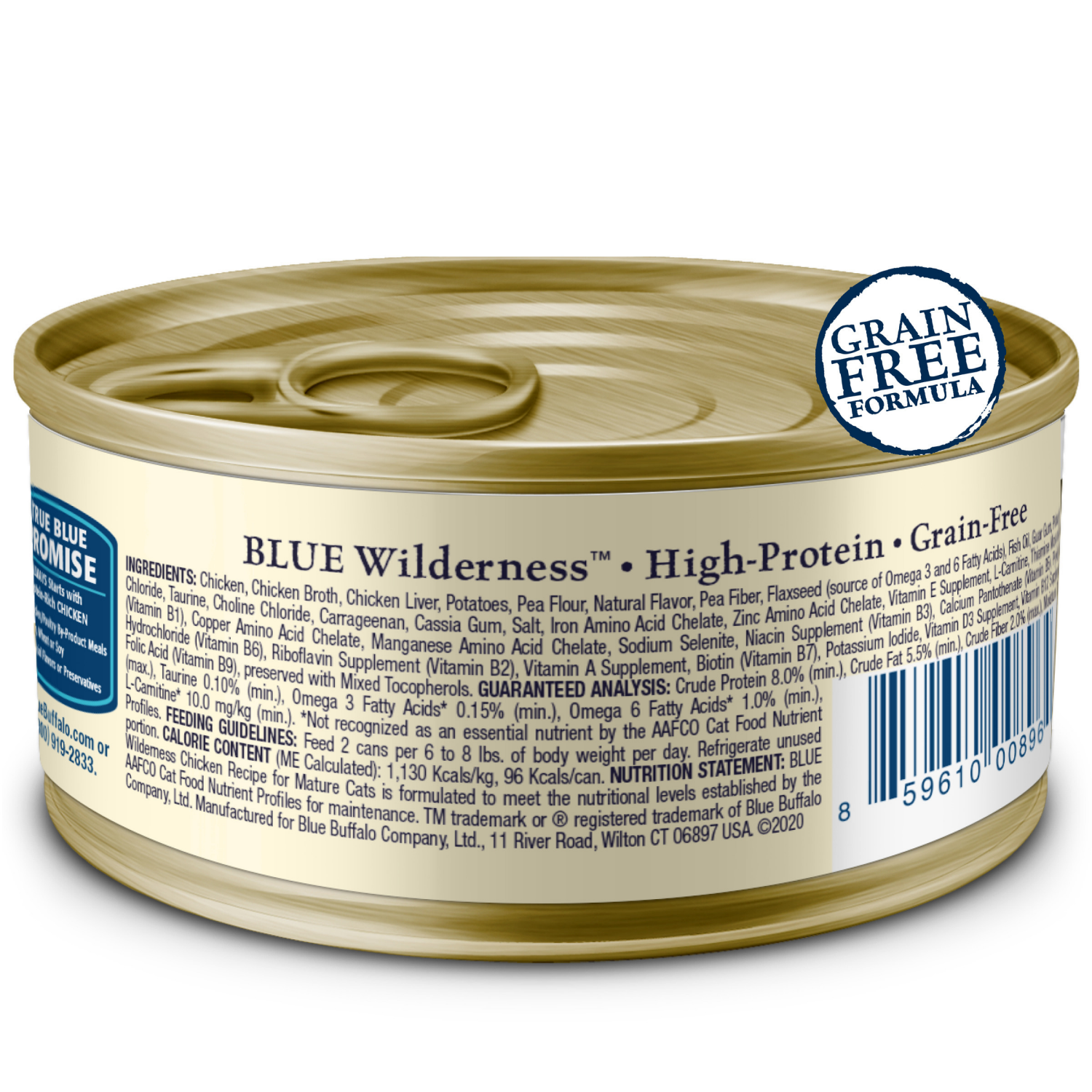 slide 6 of 8, Blue Buffalo Blue Wilderness 100% Grain Free for Mature Cats Chicken Recipe 3 oz, 3 oz