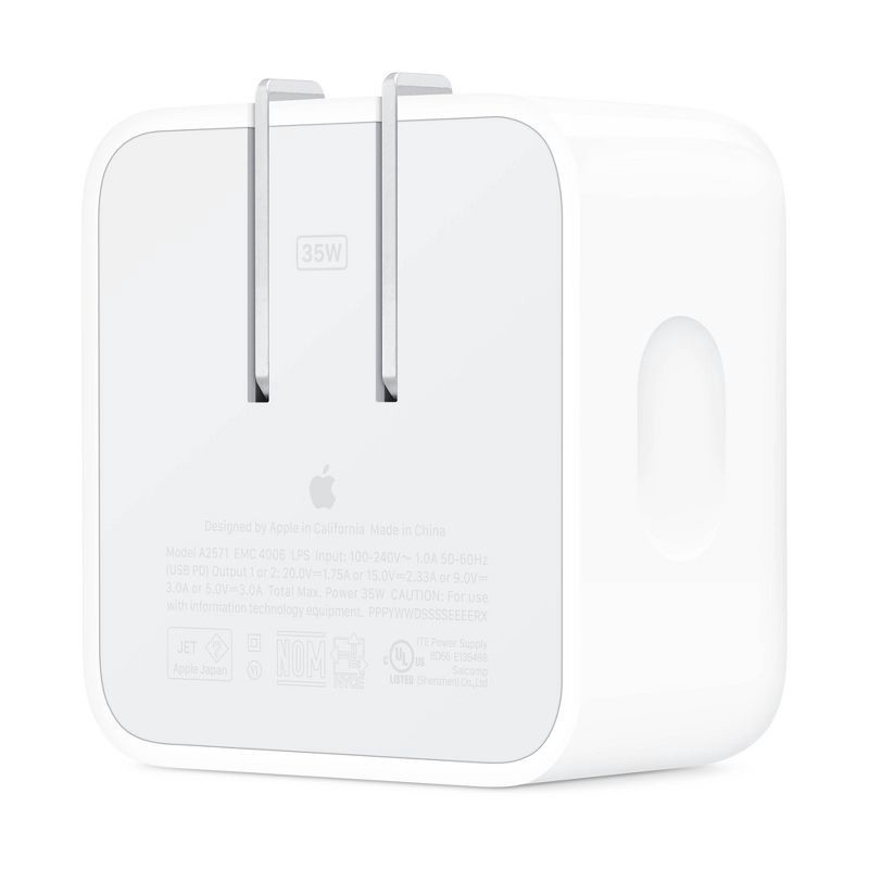 slide 2 of 3, Apple 35W Dual USB-C Port Compact Power Adapter, 1 ct