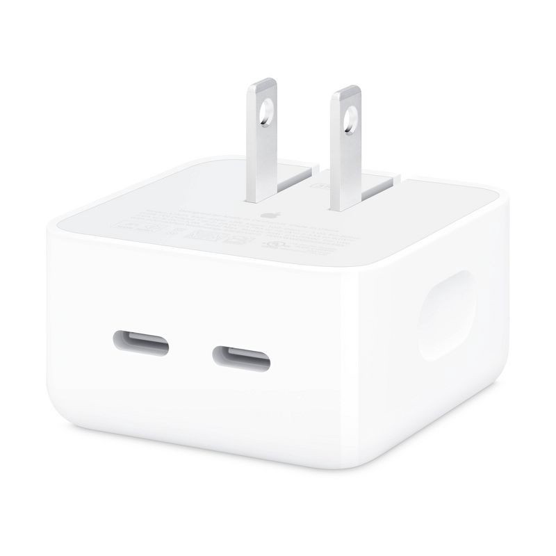 slide 1 of 3, Apple 35W Dual USB-C Port Compact Power Adapter, 1 ct