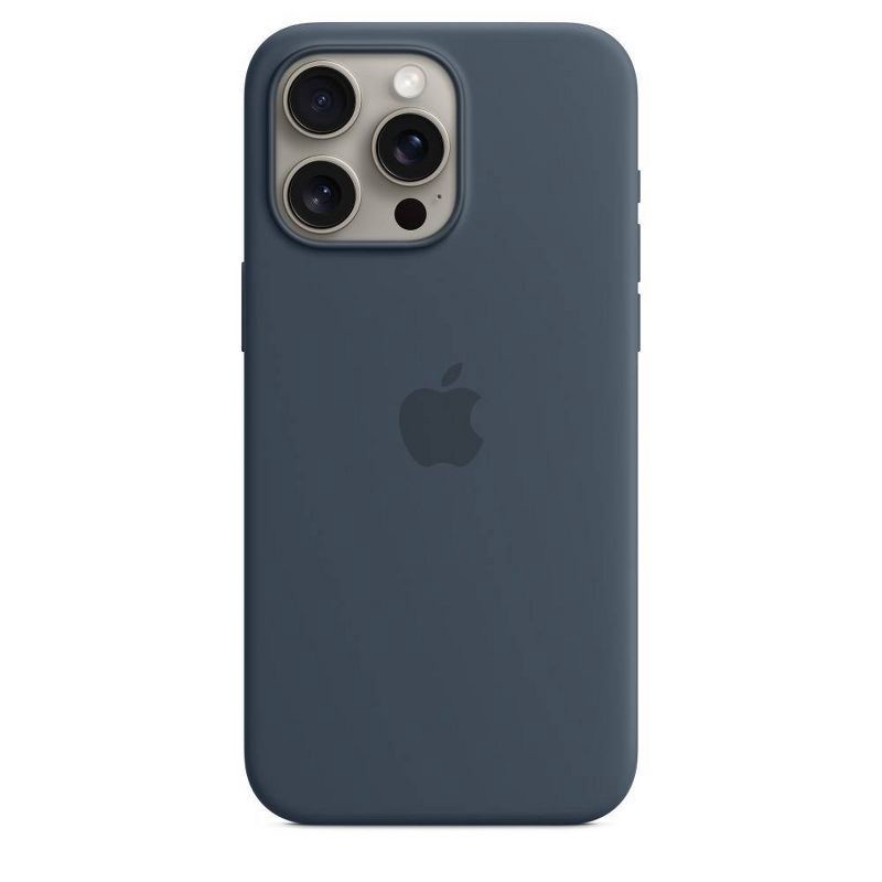slide 1 of 4, Apple iPhone 15 Pro Max Silicone Case with MagSafe - Storm Blue, 1 ct