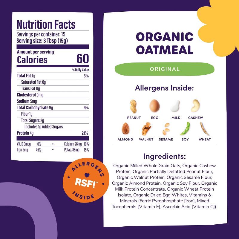 slide 4 of 7, Ready, Set, Food! Baby Oatmeal - Original - 8oz, 8 oz