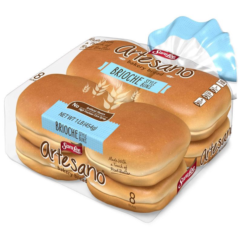slide 2 of 10, Sara Lee Artesano Brioche Hamburger Buns -16oz, 16 oz