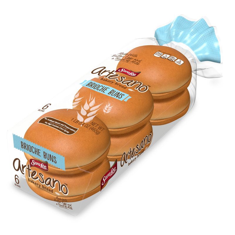slide 6 of 10, Sara Lee Artesano Brioche Hamburger Buns -16oz, 16 oz