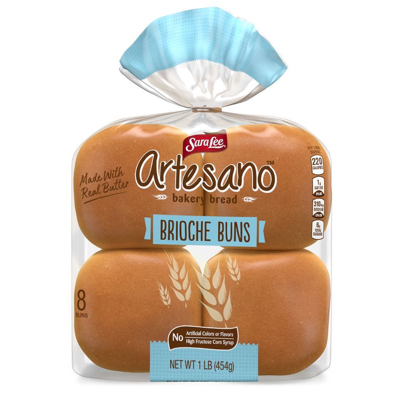 slide 10 of 10, Sara Lee Artesano Brioche Hamburger Buns -16oz, 16 oz