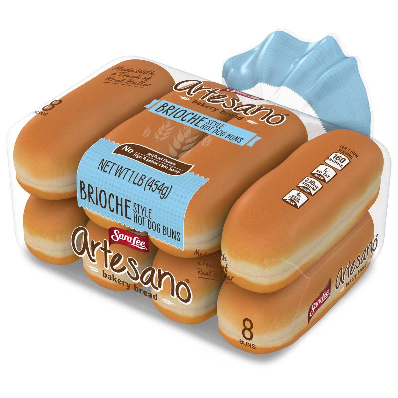slide 2 of 9, Sara Lee Artesano Brioche Hot Dog Buns - 16oz, 16 oz