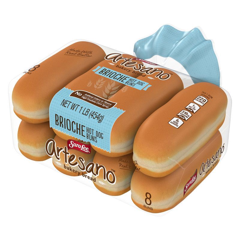 slide 6 of 9, Sara Lee Artesano Brioche Hot Dog Buns - 16oz, 16 oz