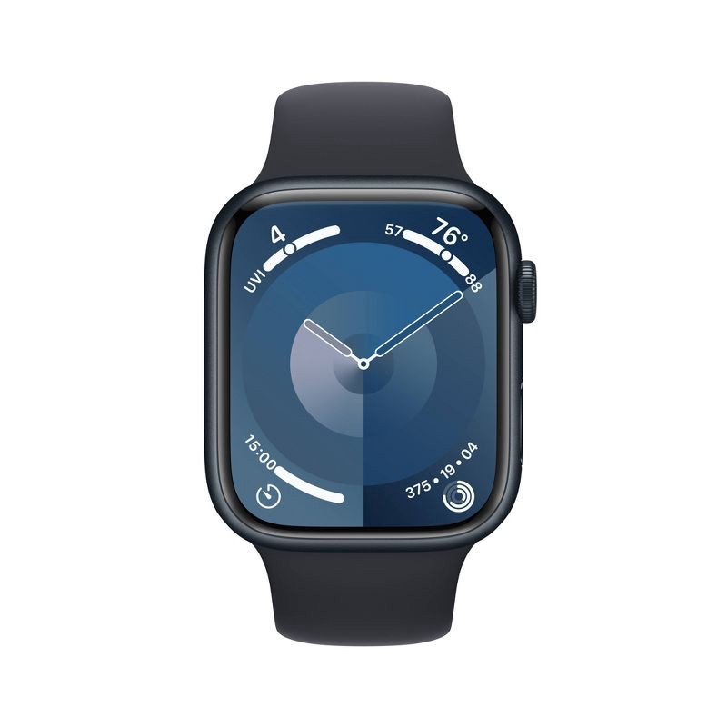 slide 2 of 8, Apple Watch Series 9 GPS (2023) 45mm Midnight Aluminum Case with Midnight Sport Band - M/L, 1 ct