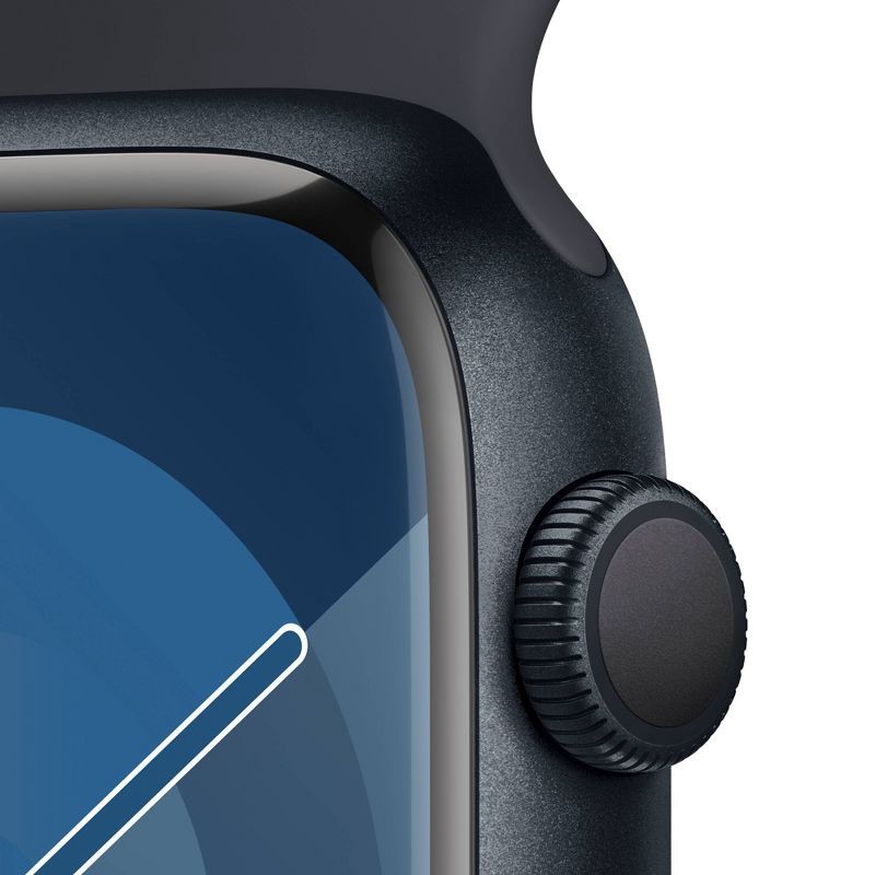 slide 3 of 8, Apple Watch Series 9 GPS (2023) 45mm Midnight Aluminum Case with Midnight Sport Band - M/L, 1 ct