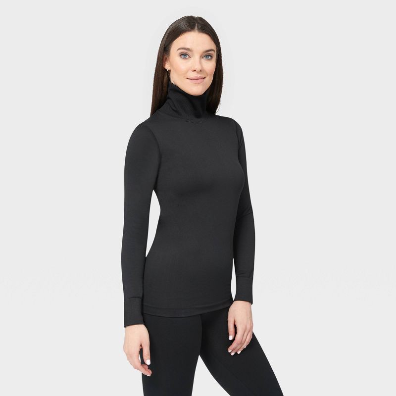 slide 2 of 4, Wander by Hottotties Women's Seamless Thermal Turtleneck Top - Black L, 1 ct