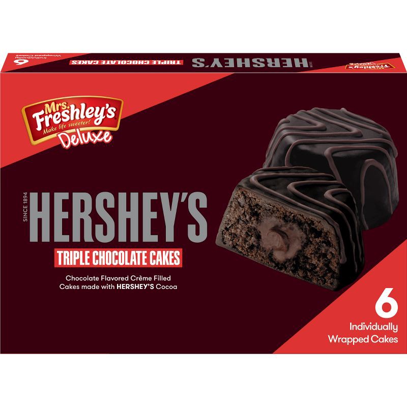 slide 2 of 10, Mrs. Freshley's Deluxe Hershey's Triple Chocolate Cakes - 6ct, 6 ct