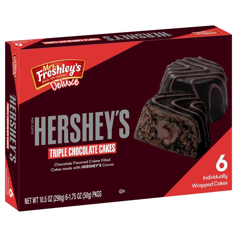 slide 8 of 10, Mrs. Freshley's Deluxe Hershey's Triple Chocolate Cakes - 6ct, 6 ct