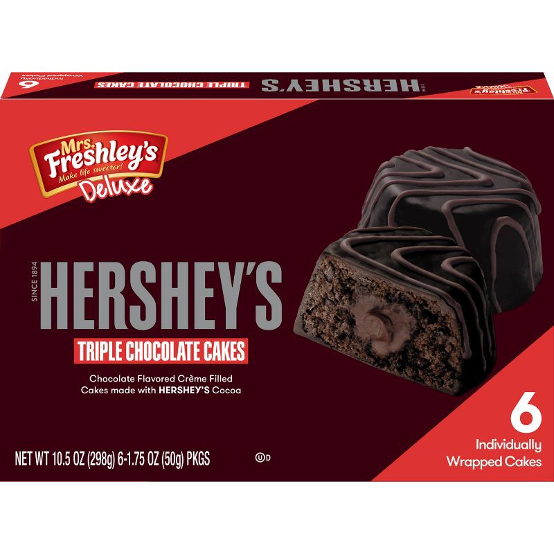 slide 1 of 10, Mrs. Freshley's Deluxe Hershey's Triple Chocolate Cakes - 6ct, 6 ct