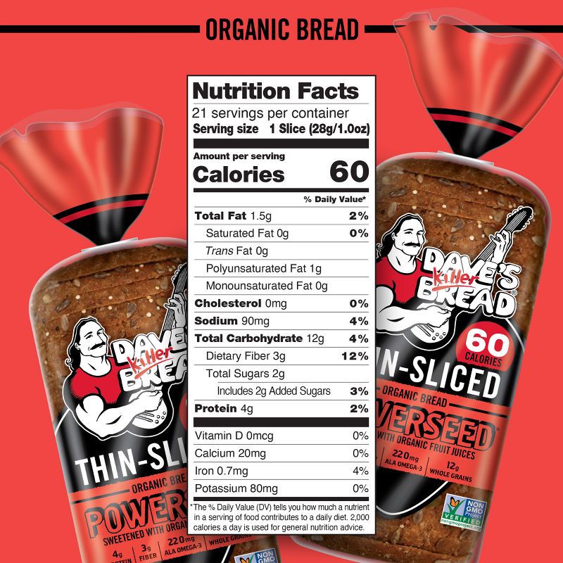 slide 7 of 16, Dave's Killer Bread Organic Powerseed Thin Sliced - 20.5oz, 20.5 oz