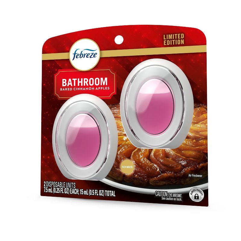 slide 6 of 7, Febreze Bathroom Air Freshener - Baked Cinnamon Apples - 0.5 fl oz/2pk, 2 ct; 0.5 fl oz