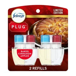 Febreze Plug Dual Air Freshener Refill - Baked Cinnamon Apples - 0.87 fl oz/2ct
