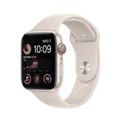 Apple Watch SE 2 GPS + Cellular 44mm Starlight Aluminum Case with Starlight Sport Band (2022) - S/M