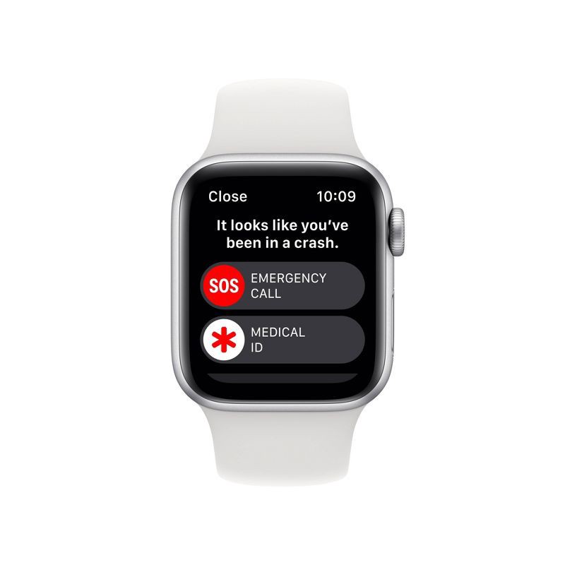 slide 7 of 7, Apple Watch SE 2 GPS 40mm Silver Aluminum Case with White Sport Band (2022) - M/L, 1 ct
