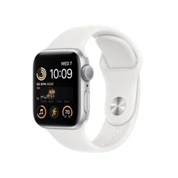 Apple Watch SE 2 GPS 40mm Silver Aluminum Case with White Sport Band (2022) - M/L