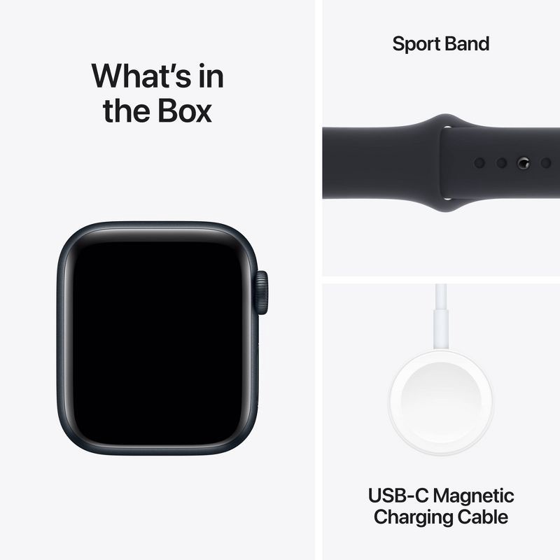 slide 6 of 6, Apple Watch SE GPS (2023, 2nd Generation) 40mm Midnight Aluminum Case with Midnight Sport Band - M/L, 1 ct