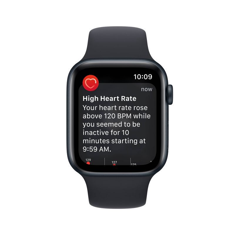 slide 5 of 7, Apple Watch SE 2 GPS + Cellular 44mm Midnight Aluminum Case with Midnight Sport Band (2022) - M/L, 1 ct